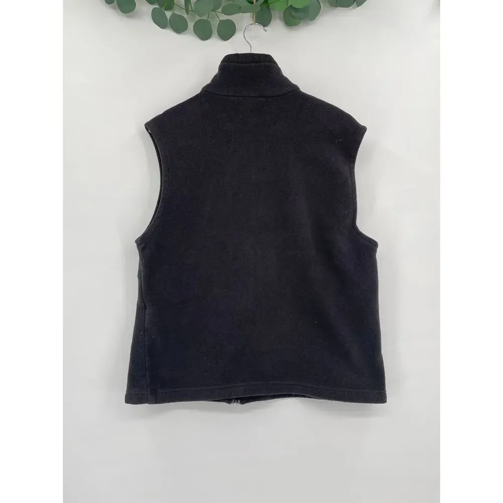 Columbia Mens Charcoal Black Zipper Fleece Vest  Large